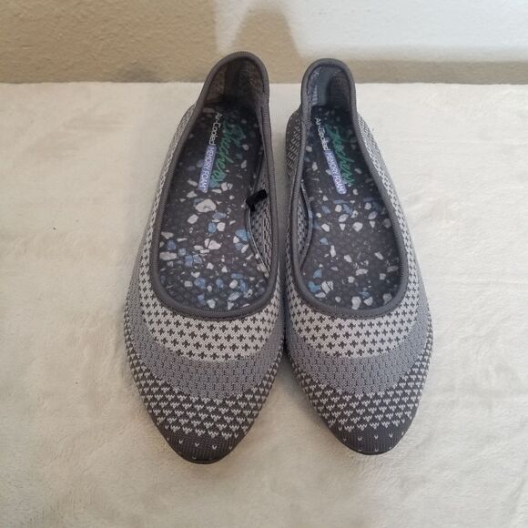 Skechers Cleo Gray Hot Dot Ballet Flats 8 - Picture 2 of 7